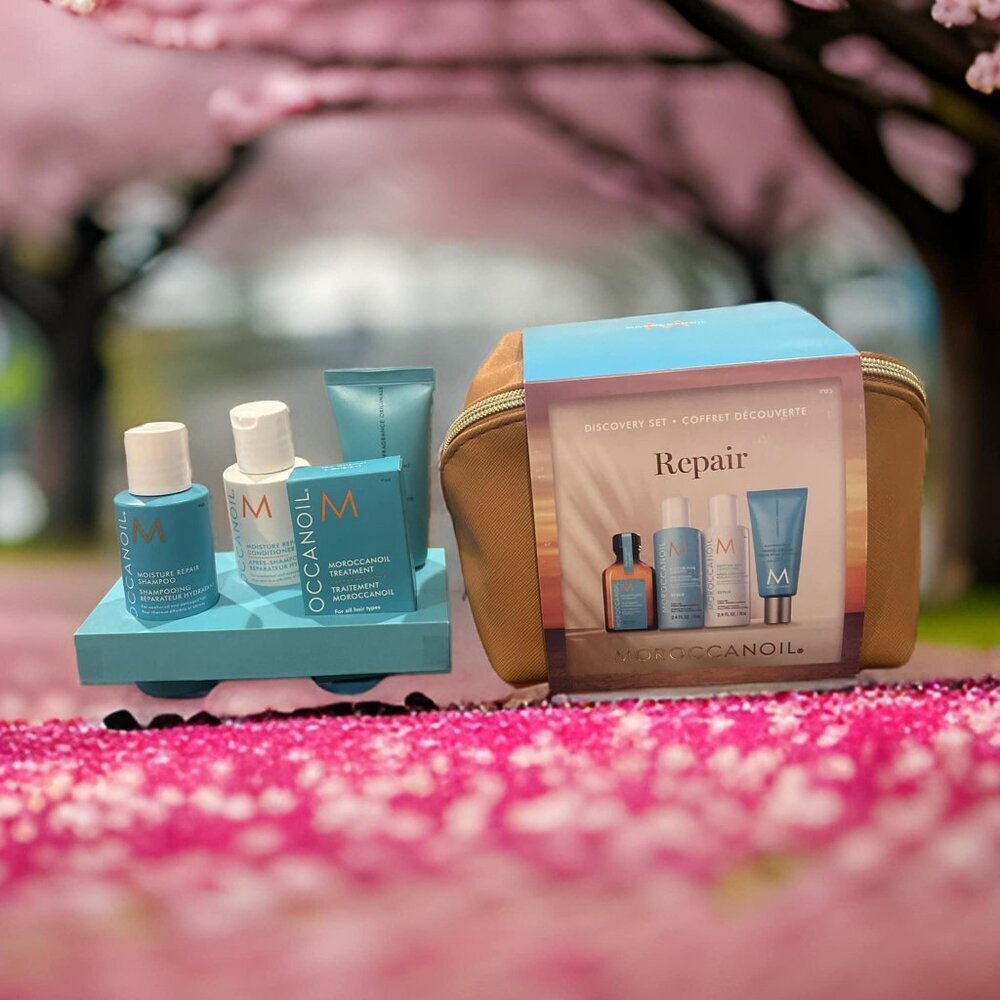 Moroccanoil Repair Travel Set Shampoo Conditioner Treatment Hand Cream